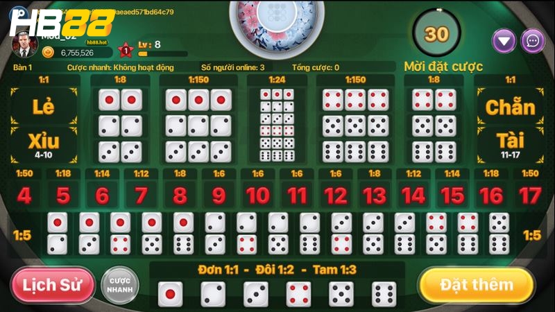 Tài xỉu HB88 nổi bật với 6 ưu điểm vượt trội