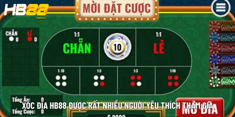 Xóc Đĩa HB88 được rất nhiều người yêu thích tham gia 